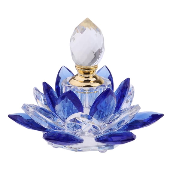 QSTDGVPW Lotus Flower Perfume Bottle Crystal Glass Perfume Bottles Empty Decorative Perfume Bottles Refillable Perfume Bottle Unique Handcrafted Design Suitabl
