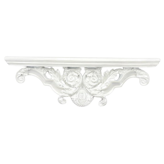 QSTDGVPW Loviver European Style Floating Shelf Wall Hanging Resin Hollow Storage Home white