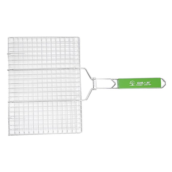 QSTDGVPW Loviver Grilled Fish Net Stainless Steel Foldable Outdoor Barbecue Mesh Clip Net