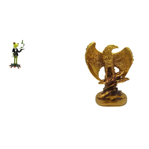 QSTDGVPW Majestic Frog Sculpture Creative Animal Figurine Decorative Tabletop Ornament for Fireplace Entrance Shelf Bookshelves Home Dining Room Office Birthday Gift