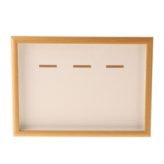 QSTDGVPW Medal Storage Shadow Box Frame Medal Storage Case Versatile Tabletop Decor Gifts Wood Color A4