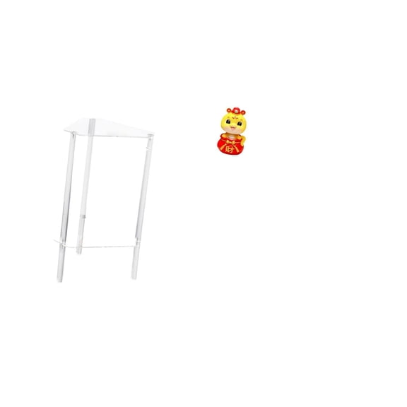 QSTDGVPW Minimalist Acrylic Nightstand with Snake Year Ornament Modern Bedside Table and Fengshui Figurine for Living Room Office Bedroom Decor