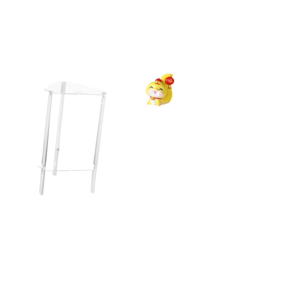 QSTDGVPW Minimalist Clear Acrylic Side Table with Cartoon Snake Statue Decorative Resin Figurine for Modern Living Room Bedroom Office Shelf Centerpiece