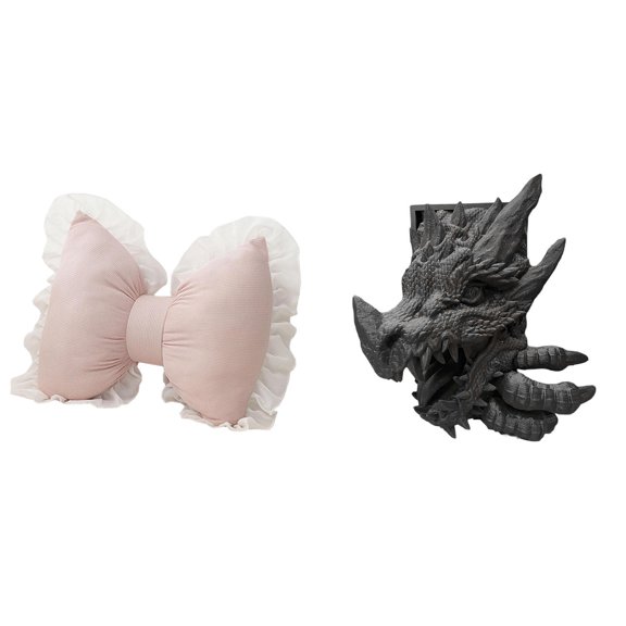 QSTDGVPW Modern Home Furnishing Decorative Dragon Bookend Cute Bow Cushion Comfortable Book Support for Bookshelf Living Room Study Room Office Chair