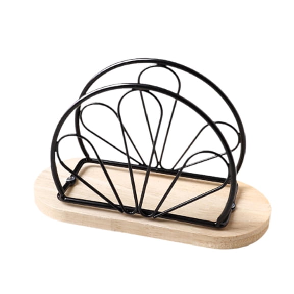 QSTDGVPW Napkin Holder Napkin Dispenser Organizer,Metal Wood Base Gift,Tissue Towel Paper Sector