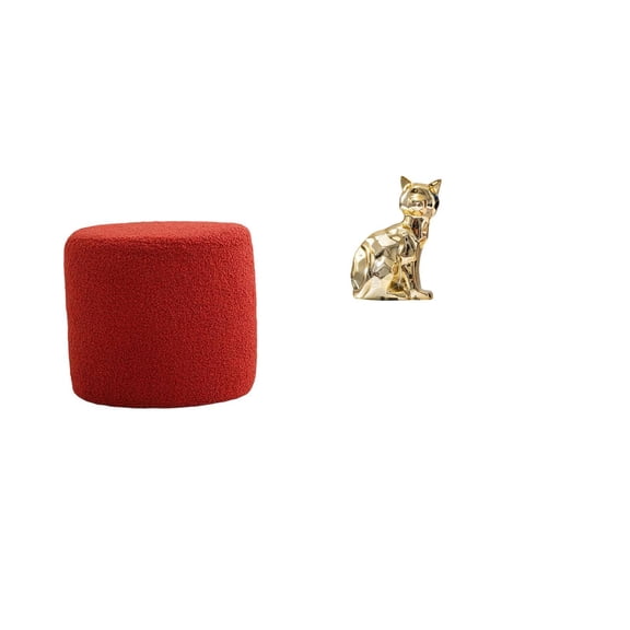 QSTDGVPW Ottoman Foot Rest Stool Bench Seat Chair Cylinder Sofa Tea Stool for Office Bedroom Nursery Apartment Cat Statue Decorative Figurine Animal Sculpture Ornament for Fireplace