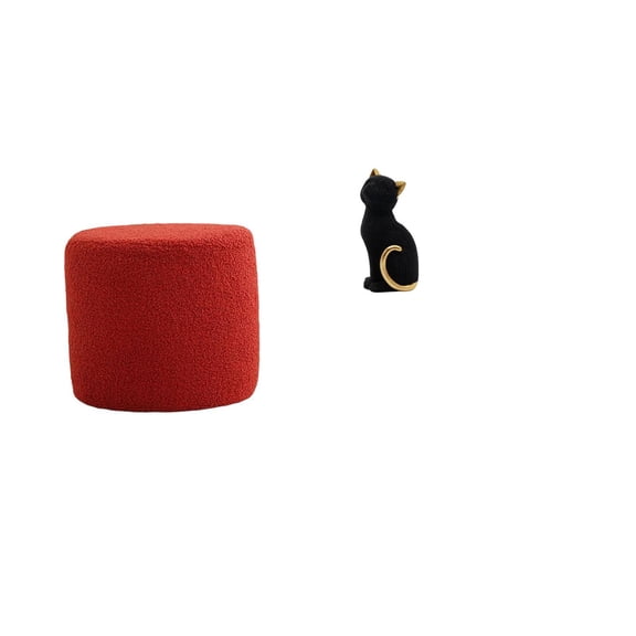 QSTDGVPW Ottoman Foot Rest Stool Bench Seat Chair Cylinder Sofa Tea Stool for Office Bedroom Nursery Apartment Cat Statue Decorative Figurine Resin Collectible Desktop Ornament Animal Sculpture