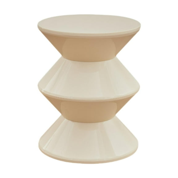 QSTDGVPW PP Hourglass Shape Sofa Stool Side Table Bedside End Table for Coffee, Patio White