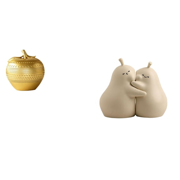 QSTDGVPW Pear Resin Ceramic Figurine Ornament Modern Art Sculpture for Tabletop Bookshelf Dining Room Bedroom Office Book Stand Bookend Fine Workmanship Wonderful Gift