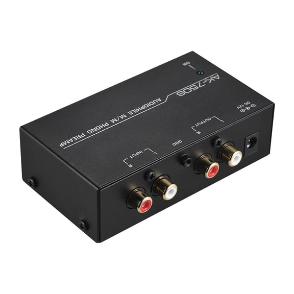 QSTDGVPW Phono Preamp Preamplifier US Standard Plug Excellent Sound Portable with Metal