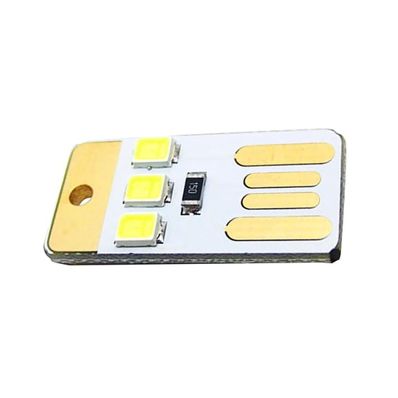 QSTDGVPW Pocket Lamp Mini USB Touch switch 3 LED Night Light Bulb Card Lamp White