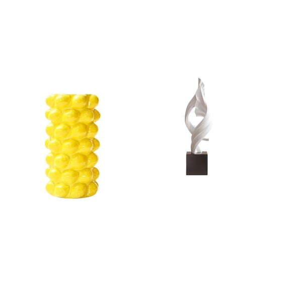 QSTDGVPW Porcelain Flower Vase Ornament and Abstract Art Statue Decorative Resin Figurine for Tabletop Living Room Office Coffee Table Decor