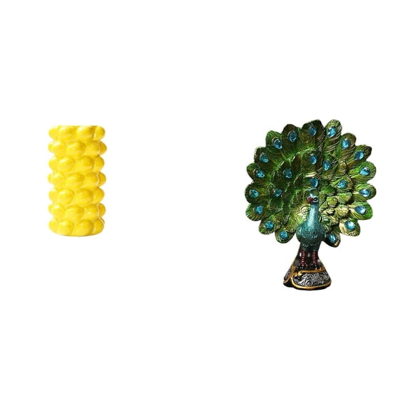 QSTDGVPW Porcelain Flower Vase and Peacock Statue Elegant Tabletop Ornament for Living Room Bedroom Office Bookshelf Home Decoration Collection