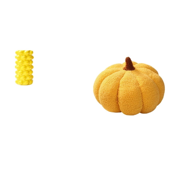 QSTDGVPW Porcelain Pumpkin Flower Vase Arrangement Plush Decorative Tabletop Ornament for Living Room Bedroom Sofa Cushion Fruit Container