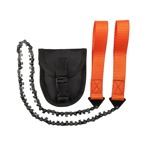 QSTDGVPW Portable , 40inches Hand Rope Saw Hand Held Steel Wire Saw Both Sharp Foldable Orange