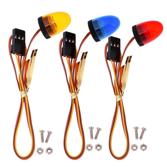 QSTDGVPW RC Car Rock Crawler Buggy Model 3CH LED Police Flashing Light Lamp 3Pieces