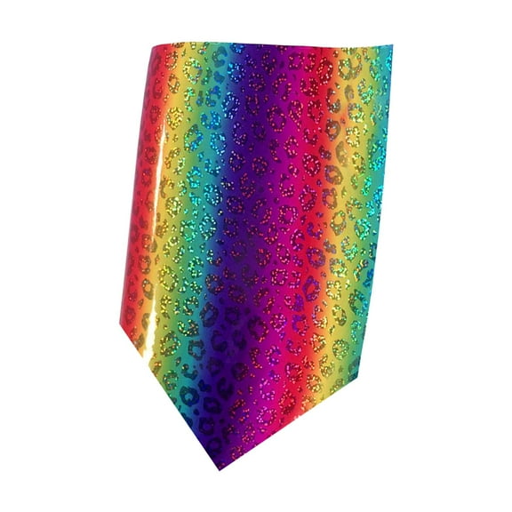 QSTDGVPW Rainbow Gradient Heat Transfer Vinyl Sheet Decorative Vinyl 2 x 2 inch Htv for Leopard Print