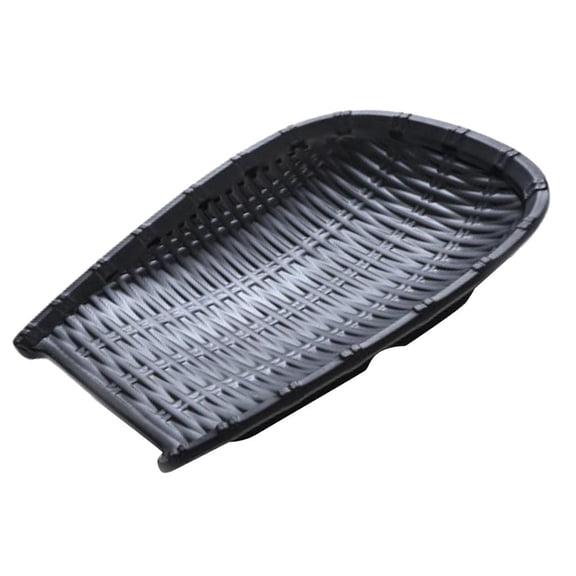 QSTDGVPW Rattan Wicker Basket Hand Knitting Box Woven Black 28cm