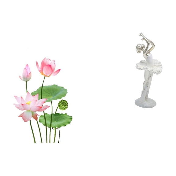 QSTDGVPW Retro Ballerina Wall Art Sticker Creative Dancing Girl Sculpture PVC Mural Decor for Living Room Bedroom Office Home Decoration