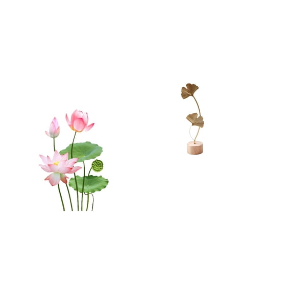 QSTDGVPW Retro PVC Wall Sticker Leaf Sculpture Metal Statue Decorative Wall Art Decor Abstract Figurine Crafts Nordic Ornament for Living Room Kitchen Sofa TV Background Home Party Table