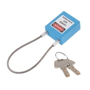 QSTDGVPW Safety Locking Padlock Cable Lock With Main Point, Key And Label, High Security, Blue