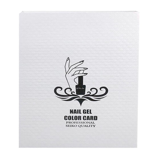 QSTDGVPW Salon Nail Art Display Book 120 Colors Tip Gel Polish Chart Book White
