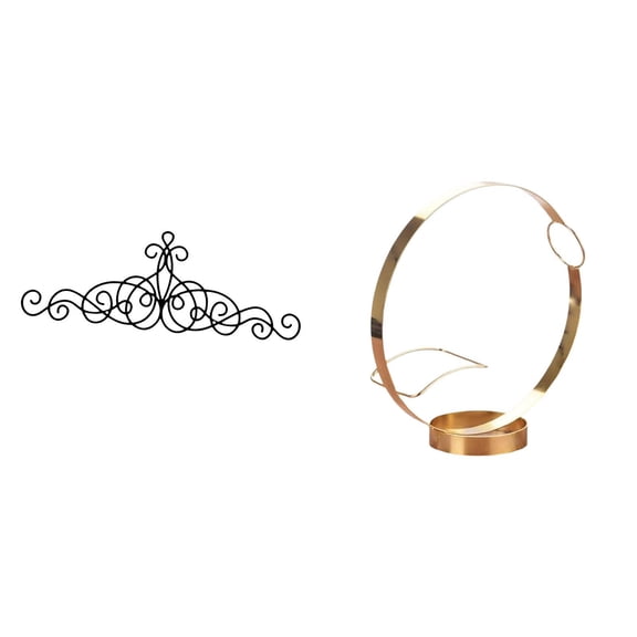 QSTDGVPW Scroll Wall Art Decor Metal Plaque Floral for Patio Indoor Outdoor Porch Fence Iron Wine Bottle Holder Racks Red Wine Rack Organizer