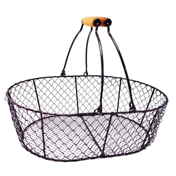 QSTDGVPW Shopping Basket Handheld Grocery Basket for Supermarket Grocery Retail Store Gray