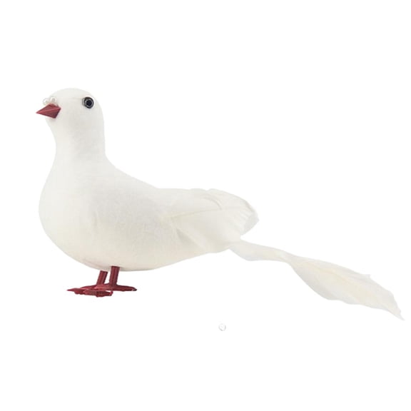 QSTDGVPW Simulate Feather Pigeon Peace Dove Artificial Animal Figurine Garden A