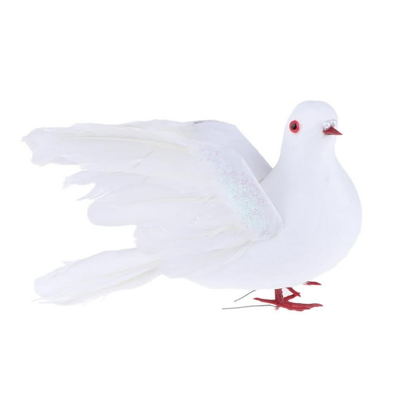 QSTDGVPW Simulation Artificial Feather White Flying Dove Bird Weddings Decor Ornament Flying Doves