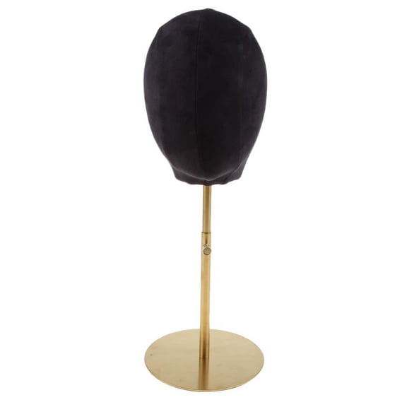 QSTDGVPW Suede Cork Mannequin Rack Wig Holder Display Stand Black