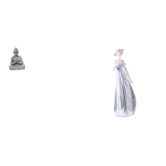 QSTDGVPW Sun Wukong Buddha Girl Porcelain Figurine Modern Sculpture Collectible Statue for Hotel Patio Shelf Cabinet Desk Backyard Ornament