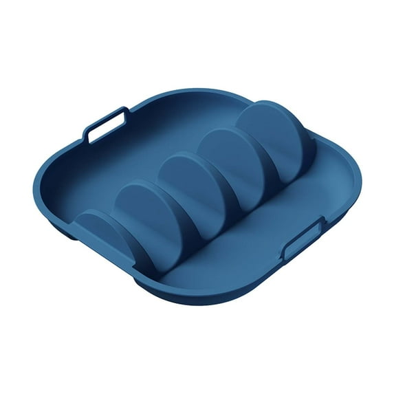 QSTDGVPW Taco Holder Plate Non Slip for Soft and Hard Tacos with Handles Serving Tray Blue