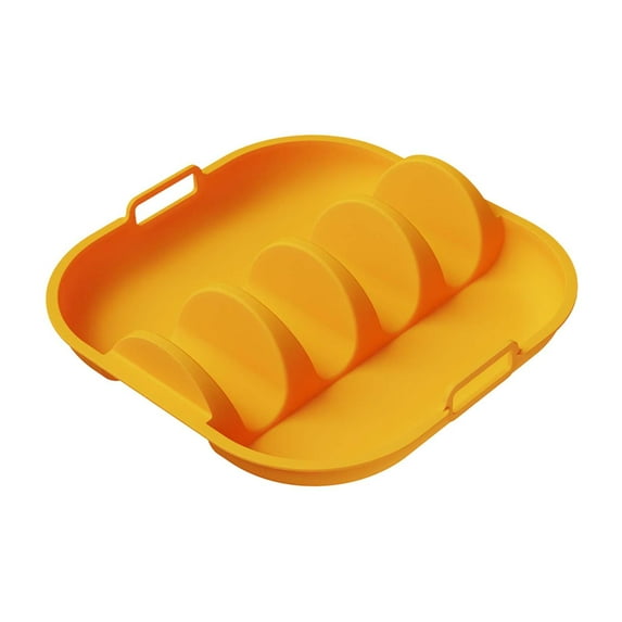 QSTDGVPW Taco Holder Plate Non Slip for Soft and Hard Tacos with Handles Serving Tray Orange