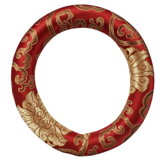 QSTDGVPW Traditional Design Tibetan Buddhist Prayer Ring Cushion Pillow Silk Cushion Red