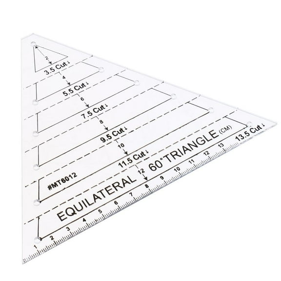 QSTDGVPW Triangle Triangle Ruler Quilting Ruler, Cut Acrylic Quilters Ruler with Black