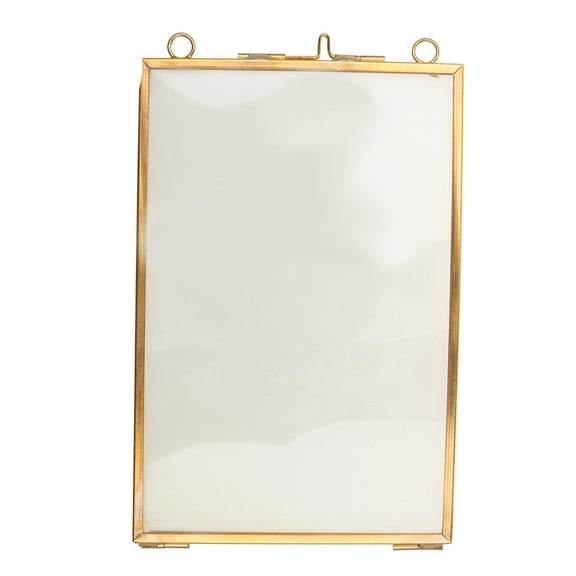 QSTDGVPW Vintage Antique Brass Glass Picture Photo Frame Hanging Portrait Home Decor Gift 4x6in