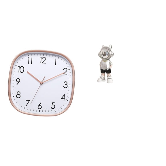 QSTDGVPW Vintage Digital Wall Clock Astronaut Statue Tabletop Ornament Large Low Noise Art Practical Creative Modern Decorative Figurine for Dining Room Home Farmhouse Gym Fireplace Shelf Desk