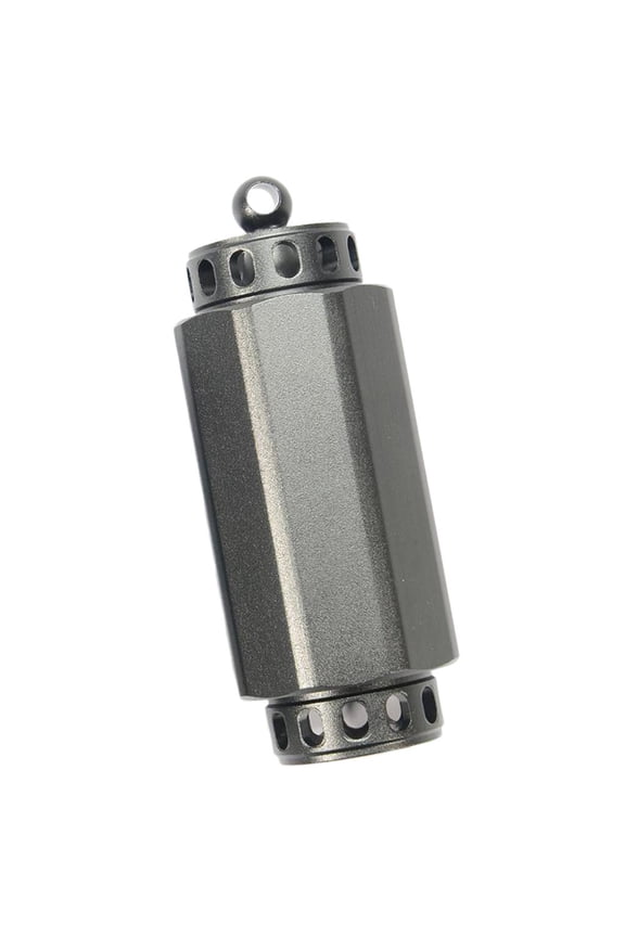 Waterproof Aluminium Alloy Pill Case Keychain Portable Travel Pill Container L Gray