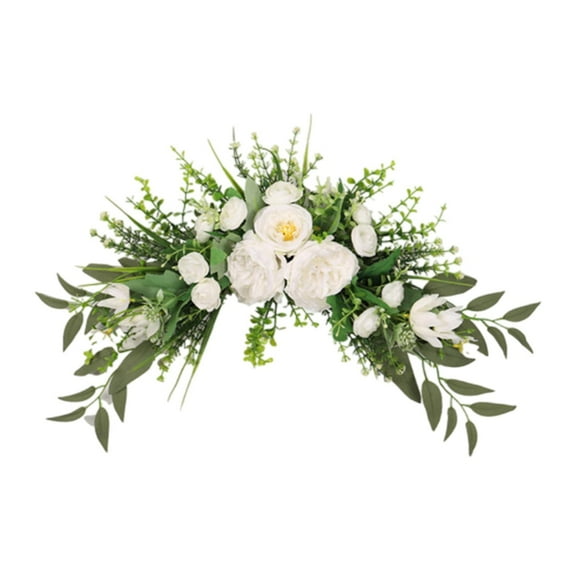 QSTDGVPW Wedding Arch Decorative Flowers Welcome Sign Artificial Floral Garland for Door White