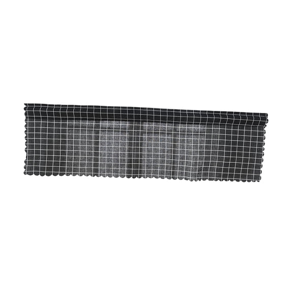 QSTDGVPW Window Balcony Rod Grid Short Curtain for Home Kitchen Cabinet Panel Black Grid