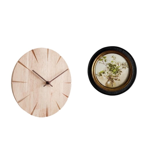 QSTDGVPW Wood Wall Clock Creative Decorative Silent Hanging Clock Gift for Restaurant Office European Antique Embossed Resin Ornate Wall Hanging Picture Display Frame Bedroom Retro Home Decor