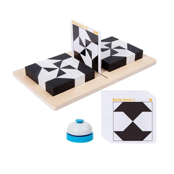 QSTDGVPW Wooden Blocks Puzzle 3D Jigsaw Hand Eye Coordination Game Preschool Intelligence