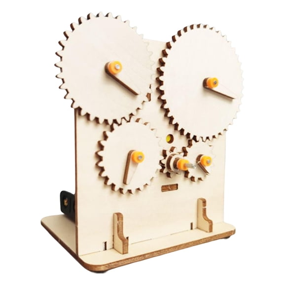 QSTDGVPW Wooden DIY Science Kit Gear Transmit Intelligence Education Intellectual Science