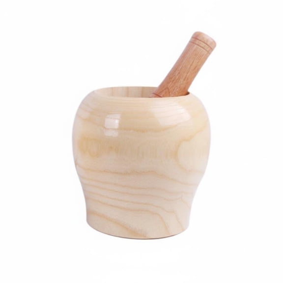 QSTDGVPW Wooden Garlic Crusher Traditional Design Garlic Smasher Material Solid Wood Pounding Bowl