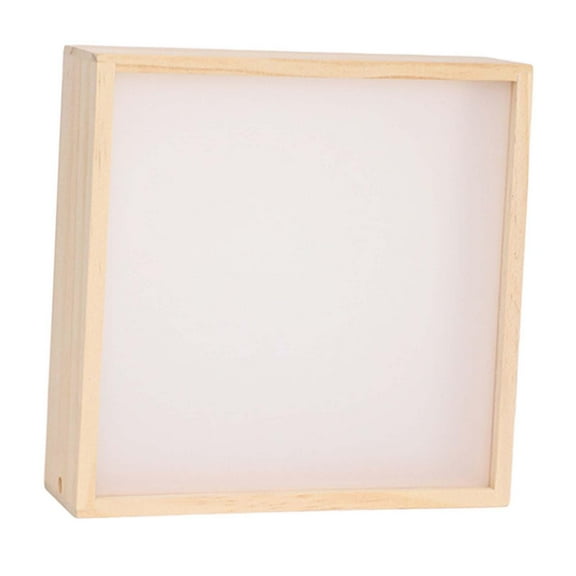 QSTDGVPW Wooden Shadow Box Frame with Light Deep Showcase for Photos Keepsakes Awards 20.5cmx6cmx20.5cm