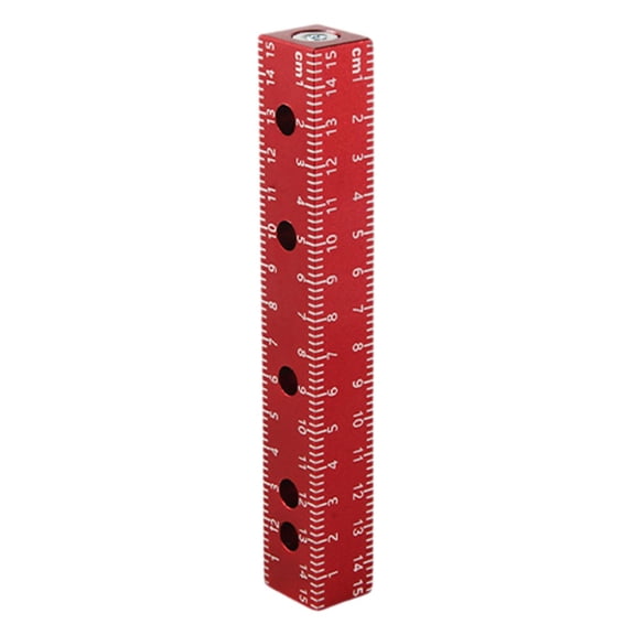 QSTDGVPW Woodworking Scribe Tool Auxiliary Ruler Woodworking Measuring Gauge Accurate Versatile Men Gifts Construction Marking Ruler Red