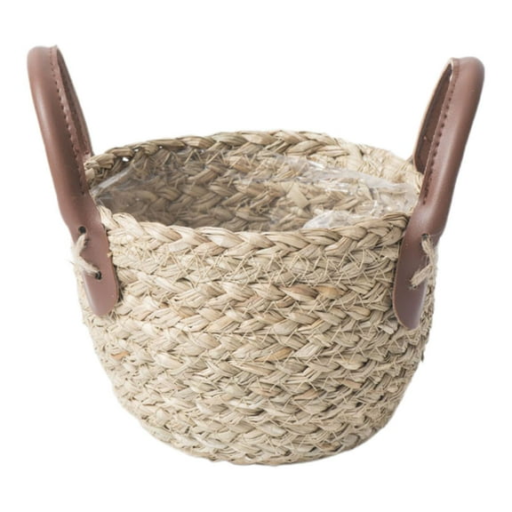 QSTDGVPW Woven Planter Basket Storage Bin Beach Basket Decoration, Woven Plant Pot Holder S