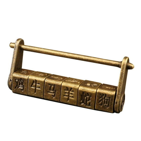 QSTDGVPW Zodiac Old Vintage Password Padlock Jewelry Furniture Furniture Door Cabinet
