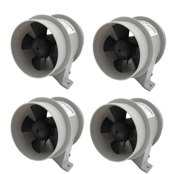 QSTDGVPW aternee 4 Pieces Marine 12V Quiet Blower Water Resistant High Air Flow - 4 inch